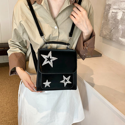 Women's Bag Fashionable Sequins Five-pointed Star Backpack