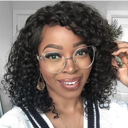 Synthetic Lace Front Wig Africa Small Curly Wig Women's Medium And Long Curly Hair Braided Wigs