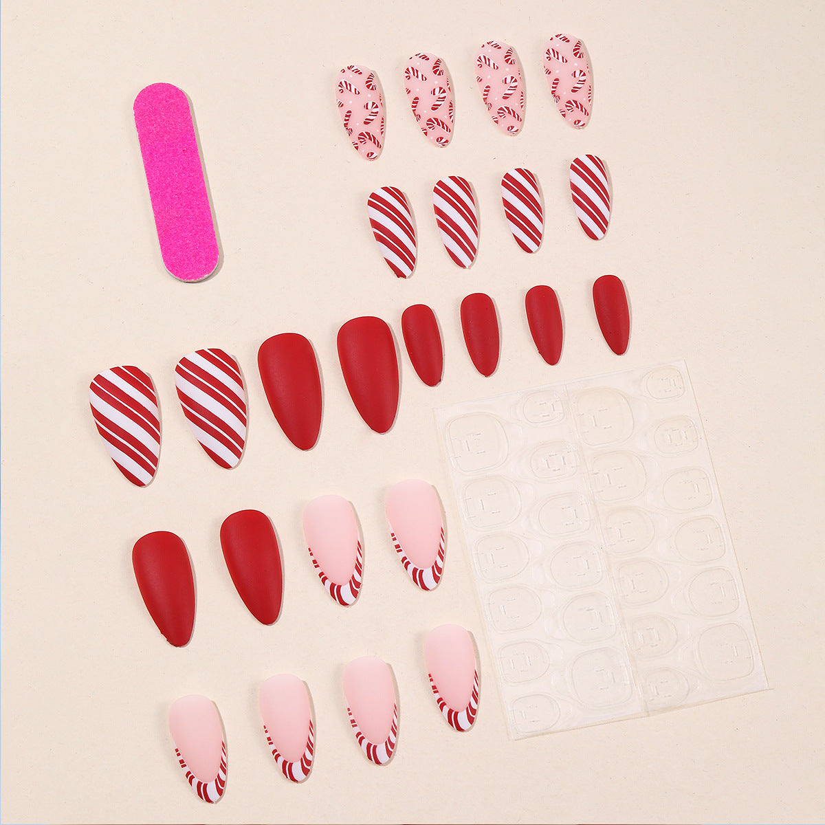 Polka Dot French Edge Frosted Removable Fake Nail Patch