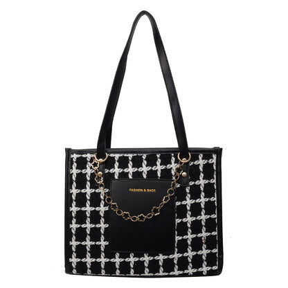 Large Capacity Plaid Tote Fashion All-matching