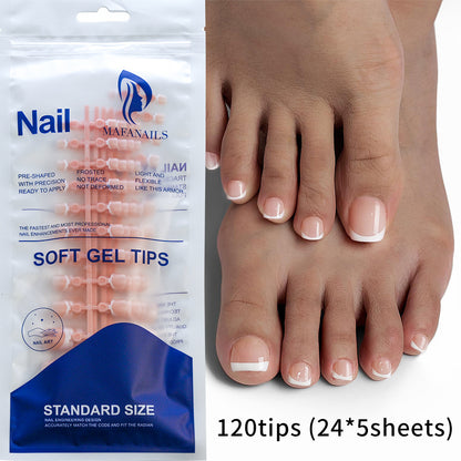 French White Edge Retro Gradient Nail Wear Toe