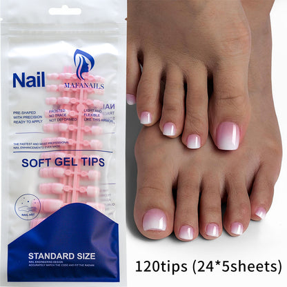 French White Edge Retro Gradient Nail Wear Toe